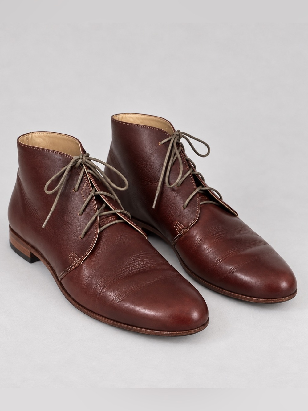 Nisolo Harper Chukka Boots Brandy Leather Lace Up Ankle Boots 8.5